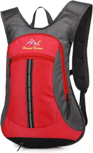 PORRASSO Hiking Backpack Waterproof Daypack 18L Rucksack Lightweight Backpack for Women Men Camping Trekking Cycling Climbing Outdoor Sports Red