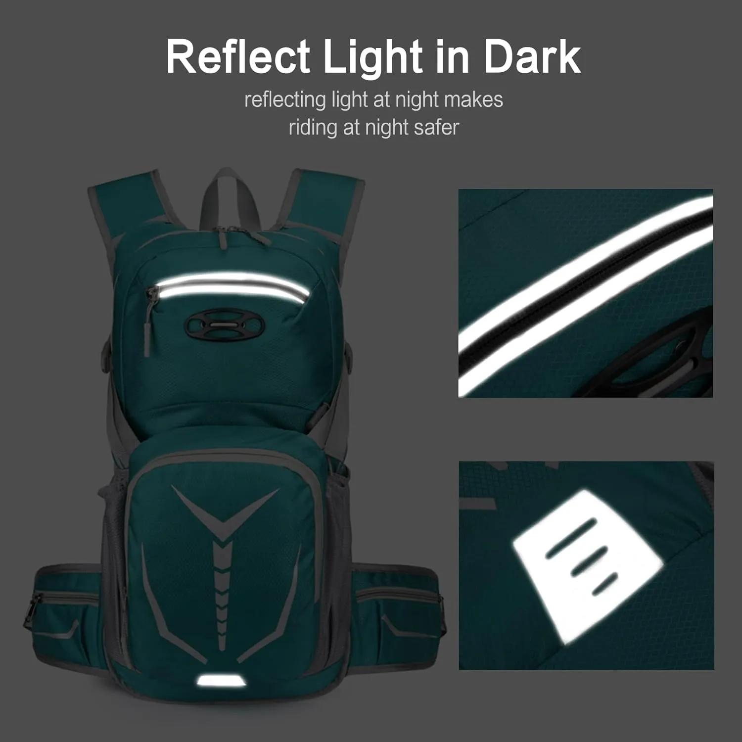 PORRASSO Hiking Backpack Waterproof Daypack 20L Rucksack Breathable Backpack for Women Men Trekking Cycling Climbing Outdoor Sports Grey