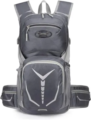 PORRASSO Hiking Backpack Waterproof Daypack 20L Rucksack Breathable Backpack for Women Men Trekking Cycling Climbing Outdoor Sports Grey