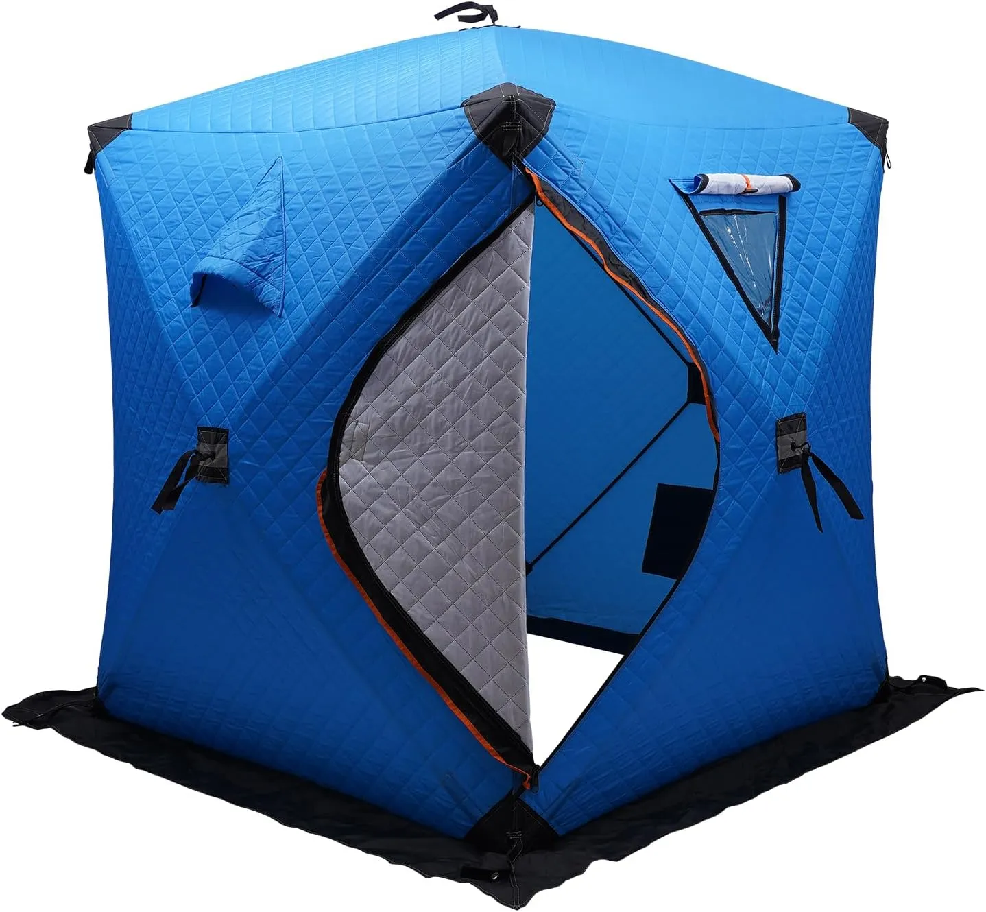 Portable 2 Person Ice Fishing Tent with Packing Bag and Handbag，Freestanding Insulated Ice Fishing Shelter Thermal,Ice Fishing Shanty with Insulated Layer for Out Ice Fishin and Picnics