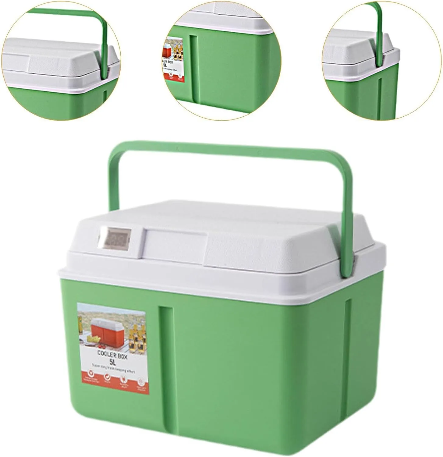 Portable Cooler Box Food Preservation Box Lightweight for Outdoor Picnic with Lock Lid Versatile Cold and Hot Insulated Case