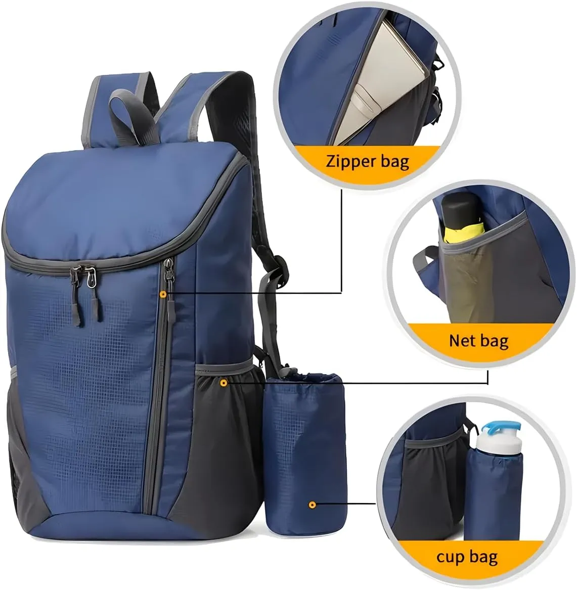 Portable Foldable Backpack Folding Mountaineering Bag, Ultralight Outdoor Cycling Rucksack, Travel Hiking Knapsack(Green)