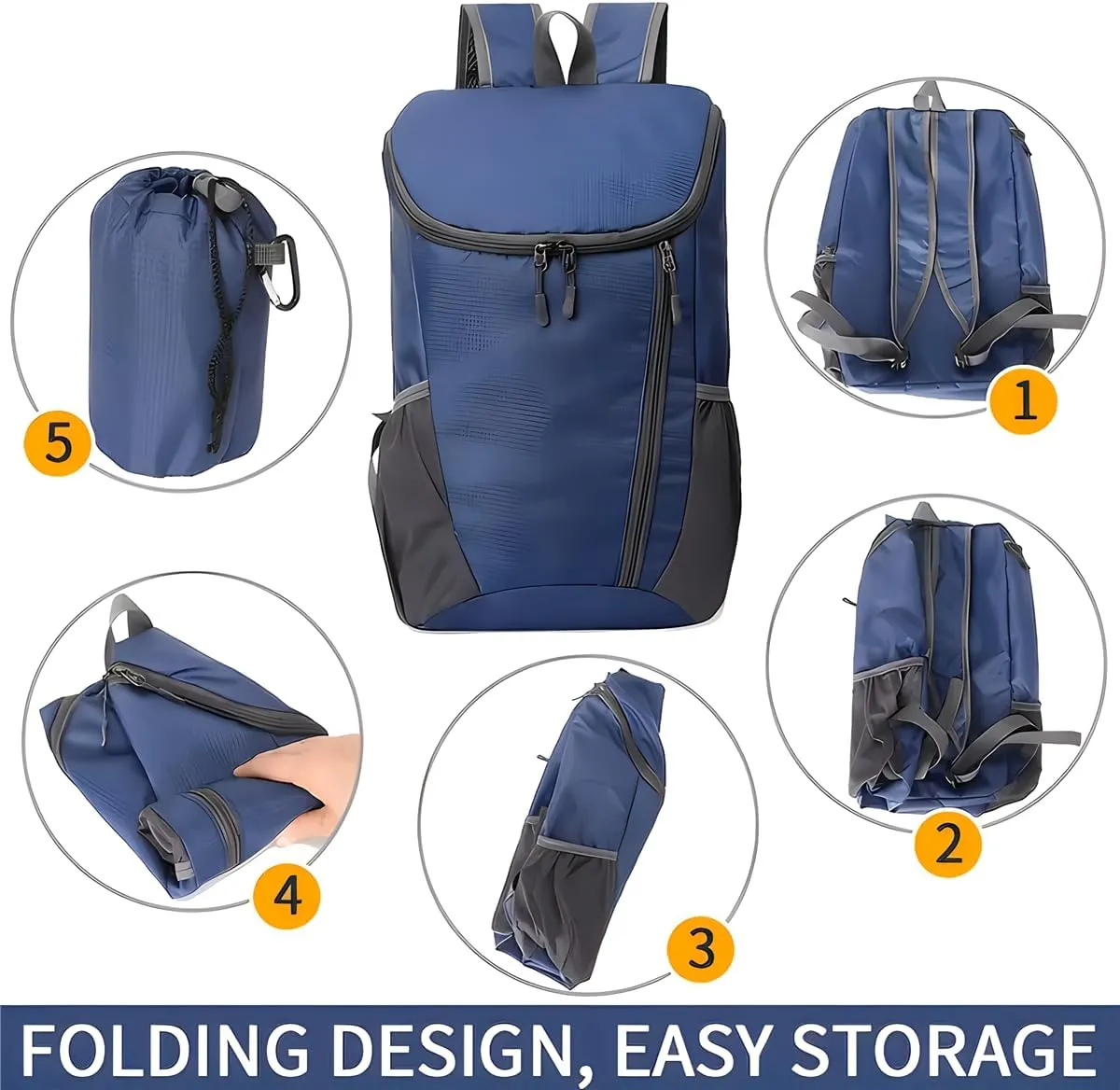 Portable Foldable Backpack Folding Mountaineering Bag, Ultralight Outdoor Cycling Rucksack, Travel Hiking Knapsack(Green)