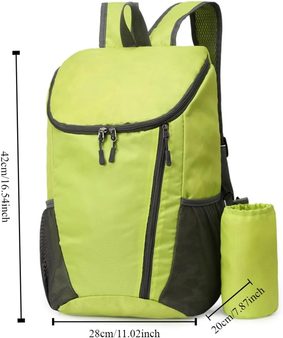 Portable Foldable Backpack Folding Mountaineering Bag, Ultralight Outdoor Cycling Rucksack, Travel Hiking Knapsack(Green)