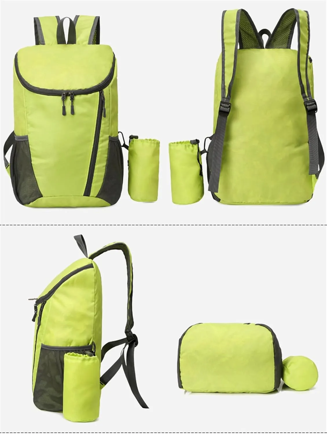 Portable Foldable Backpack Folding Mountaineering Bag, Ultralight Outdoor Cycling Rucksack, Travel Hiking Knapsack(Green)