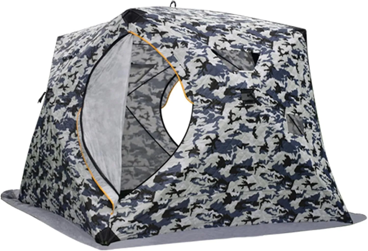 Portable Ice Fishing Shelter,Pop-Up Portable Ice Fishing Tent Ice Shanty,4-5 Person Waterproof Hub-Style Ice Fish House with Anchors,Tie Ropes,and Carrying Bag