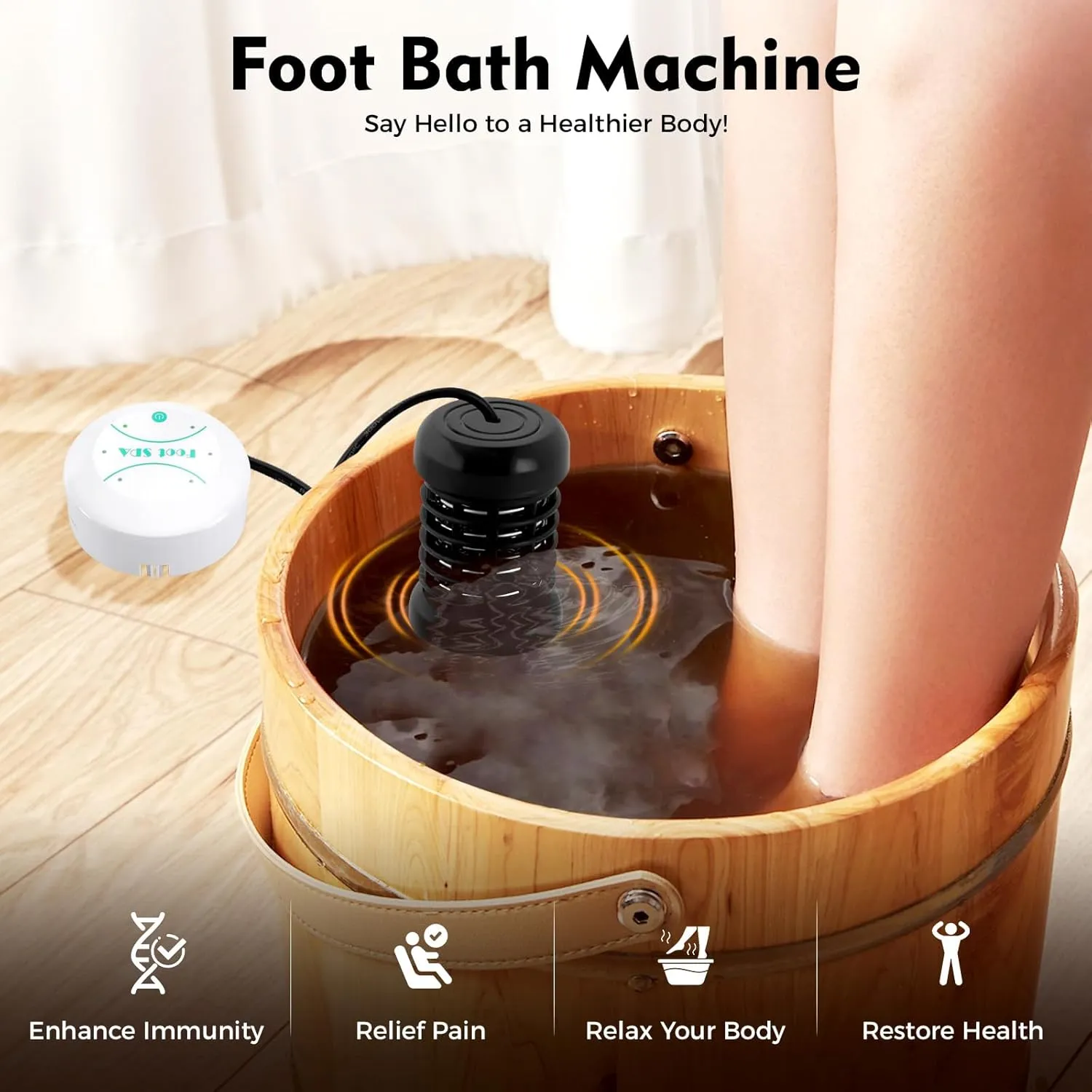 Portable Ionic Detox Foot Bath Machine, Foot Detox Spa Ion Cleanse Chi Machine for Home Use Beauty Club Salon, Regain Health & Vitality Ionic Foot Spa, Tub not Include