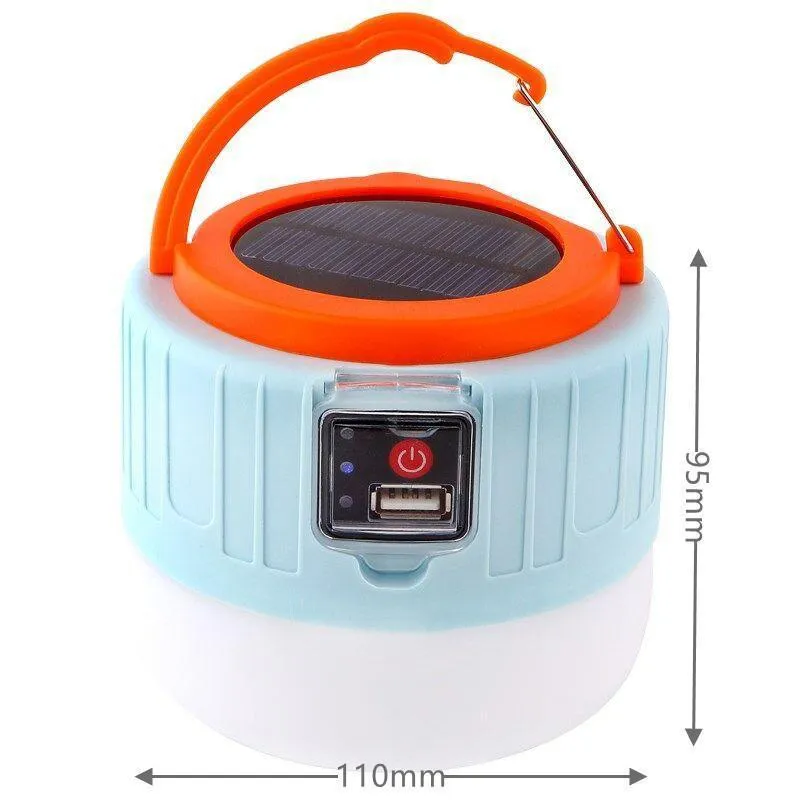 Portable LED Solar Camping Light Lantern Outdoor Tent Lamp USB Rechargeable AU