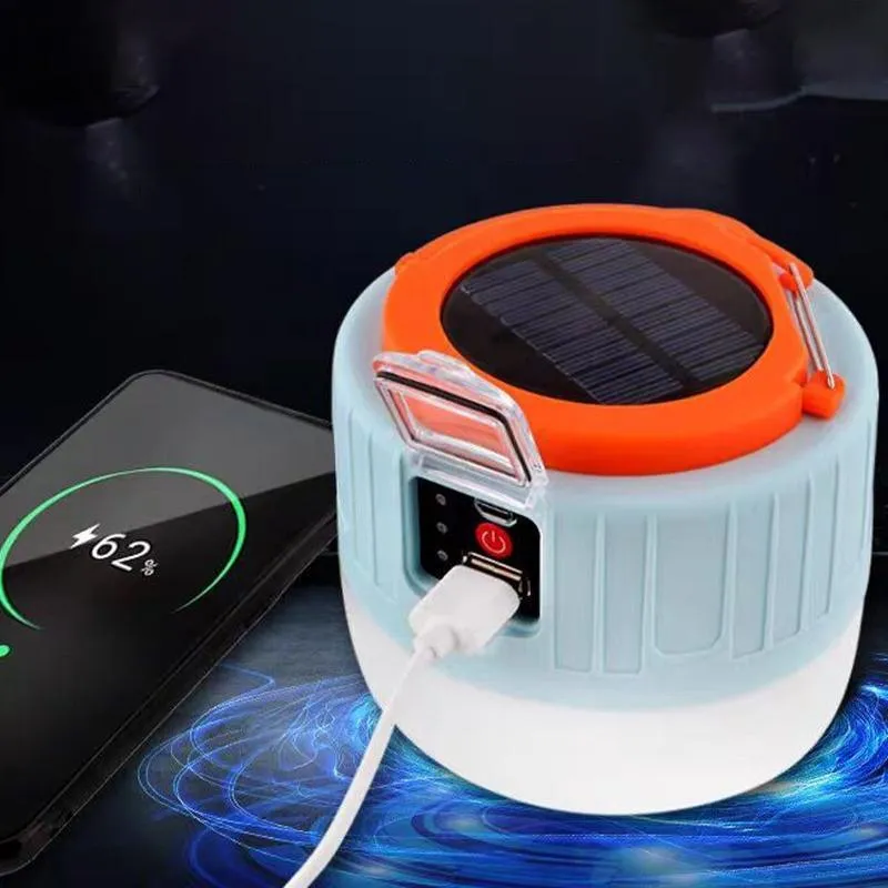 Portable LED Solar Camping Light Lantern Outdoor Tent Lamp USB Rechargeable AU