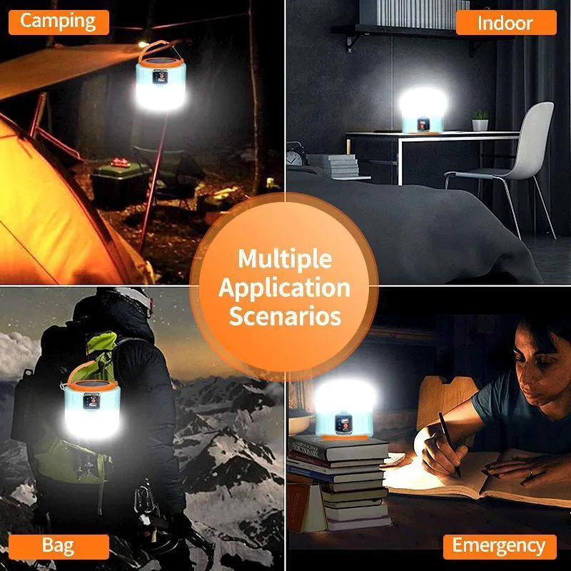 Portable LED Solar Camping Light Lantern Outdoor Tent Lamp USB Rechargeable AU