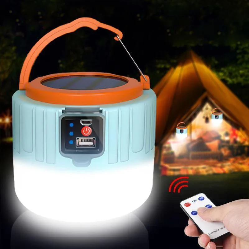 Portable LED Solar Camping Light Lantern Outdoor Tent Lamp USB Rechargeable AU