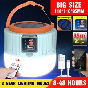 Portable LED Solar Camping Light Lantern Outdoor Tent Lamp USB Rechargeable AU