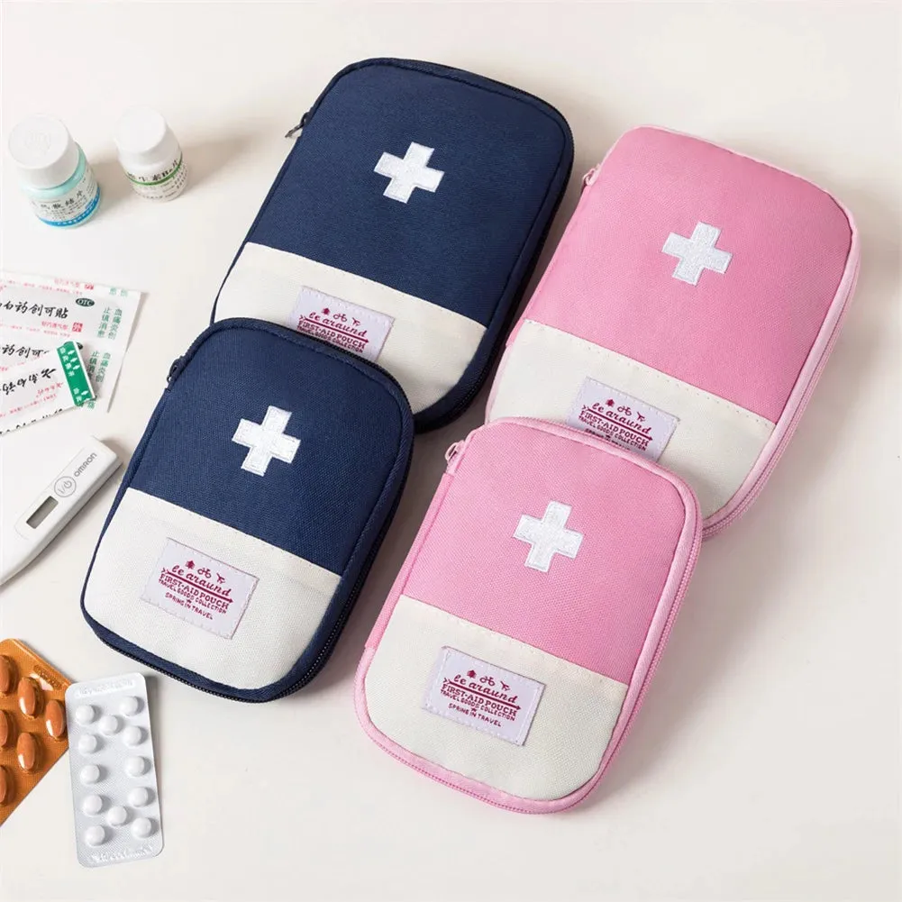 Portable Small First Aid Kit – Travel & Camping Emergency Medicine Storage Bag for Home & Outdoor Use