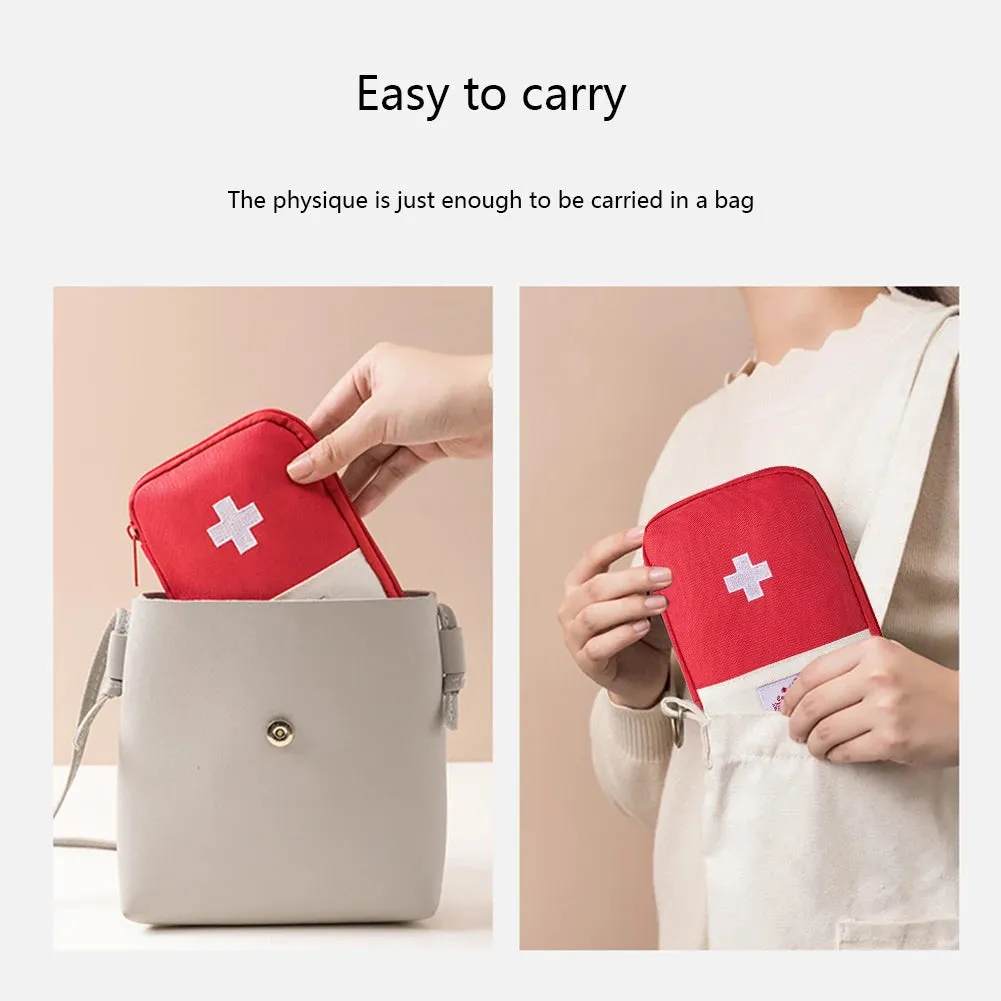 Portable Small First Aid Kit – Travel & Camping Emergency Medicine Storage Bag for Home & Outdoor Use