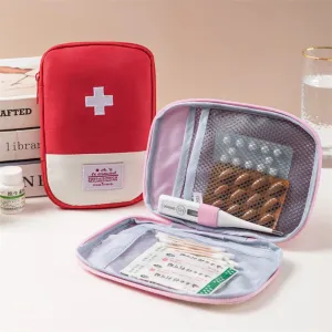 Portable Small First Aid Kit – Travel & Camping Emergency Medicine Storage Bag for Home & Outdoor Use