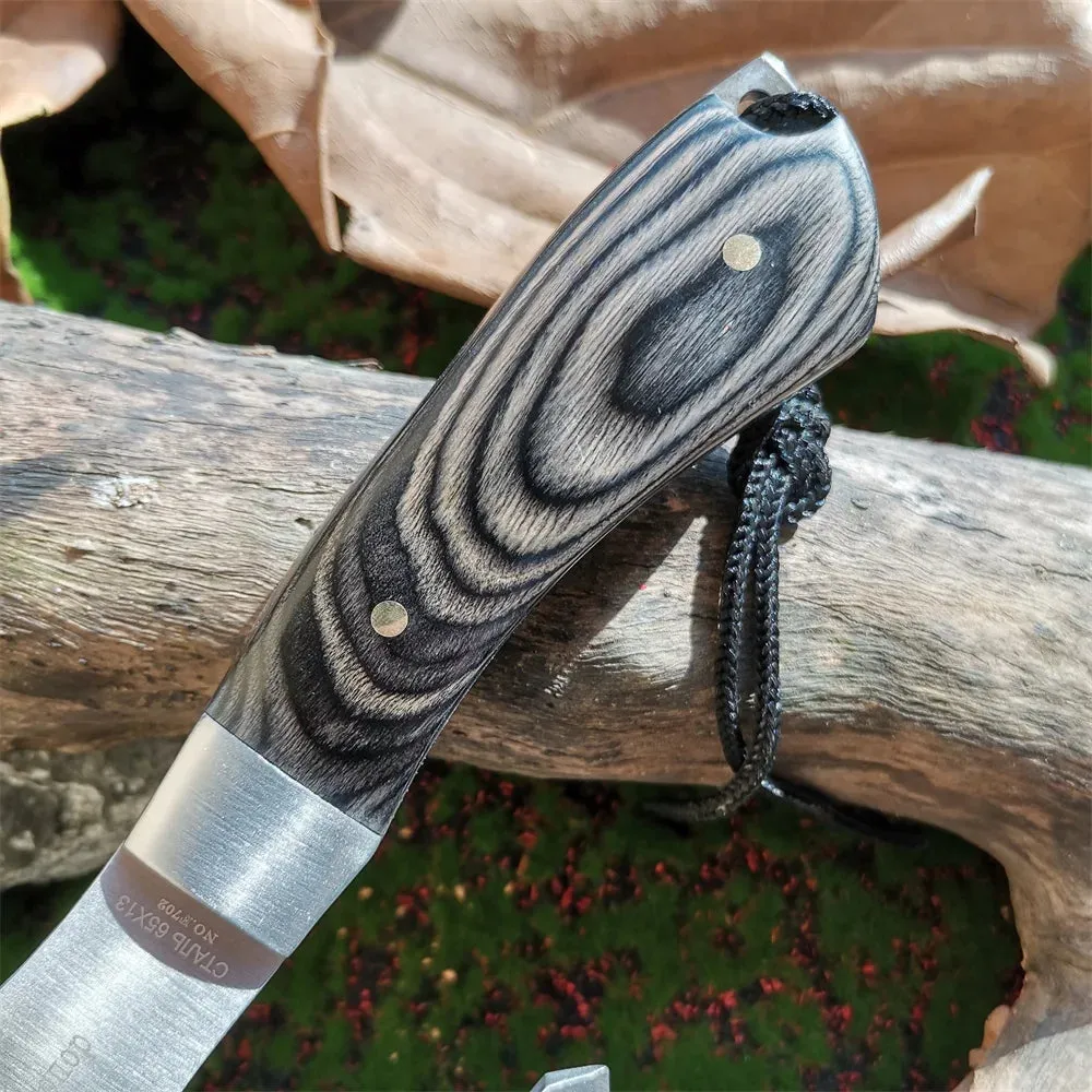 Portable Stainless Steel Camping Axe with Wooden Handle