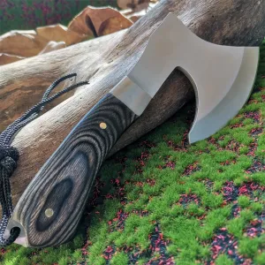Portable Stainless Steel Camping Axe with Wooden Handle