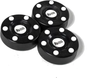 Premier Sports - 3 Pack Inline Hockey Pucks – Fast Glide with 6 Slider Dots, Crosshatch Design for Realistic Feel – Street, Roller and DEK Hockey