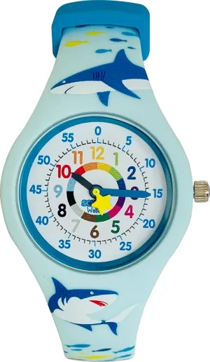 Preschool Collection Time Teacher School Watch - First Watch - Teach Your Child to Tell Time in 5 Minutes Thanks to The Most Intuitive Dial! Hypoallergenic Kids, Children, Toddler Silicone Watch