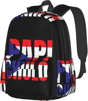 Puerto Rico Flag Backpack Large Capacity Backpack Lightweight Double Shoulder Bag For Women Men Travel
