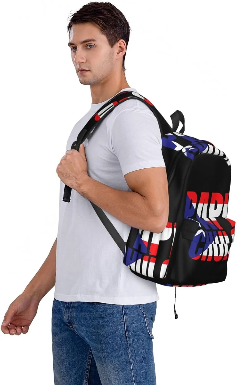 Puerto Rico Flag Backpack Large Capacity Backpack Lightweight Double Shoulder Bag For Women Men Travel