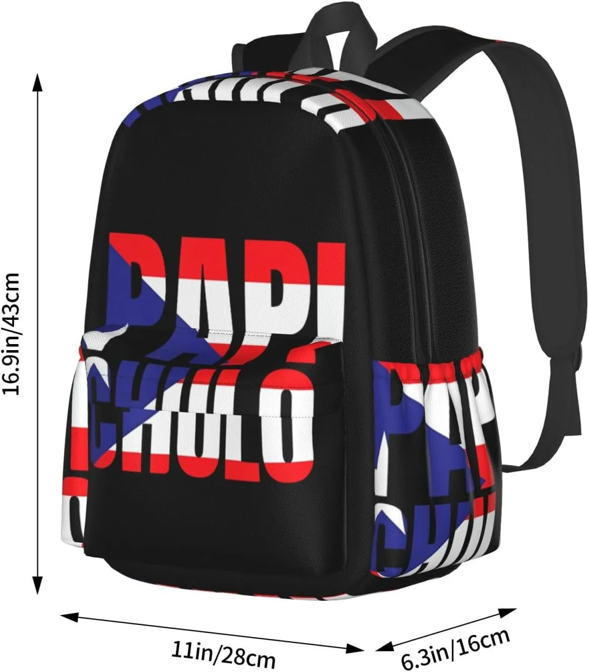 Puerto Rico Flag Backpack Large Capacity Backpack Lightweight Double Shoulder Bag For Women Men Travel