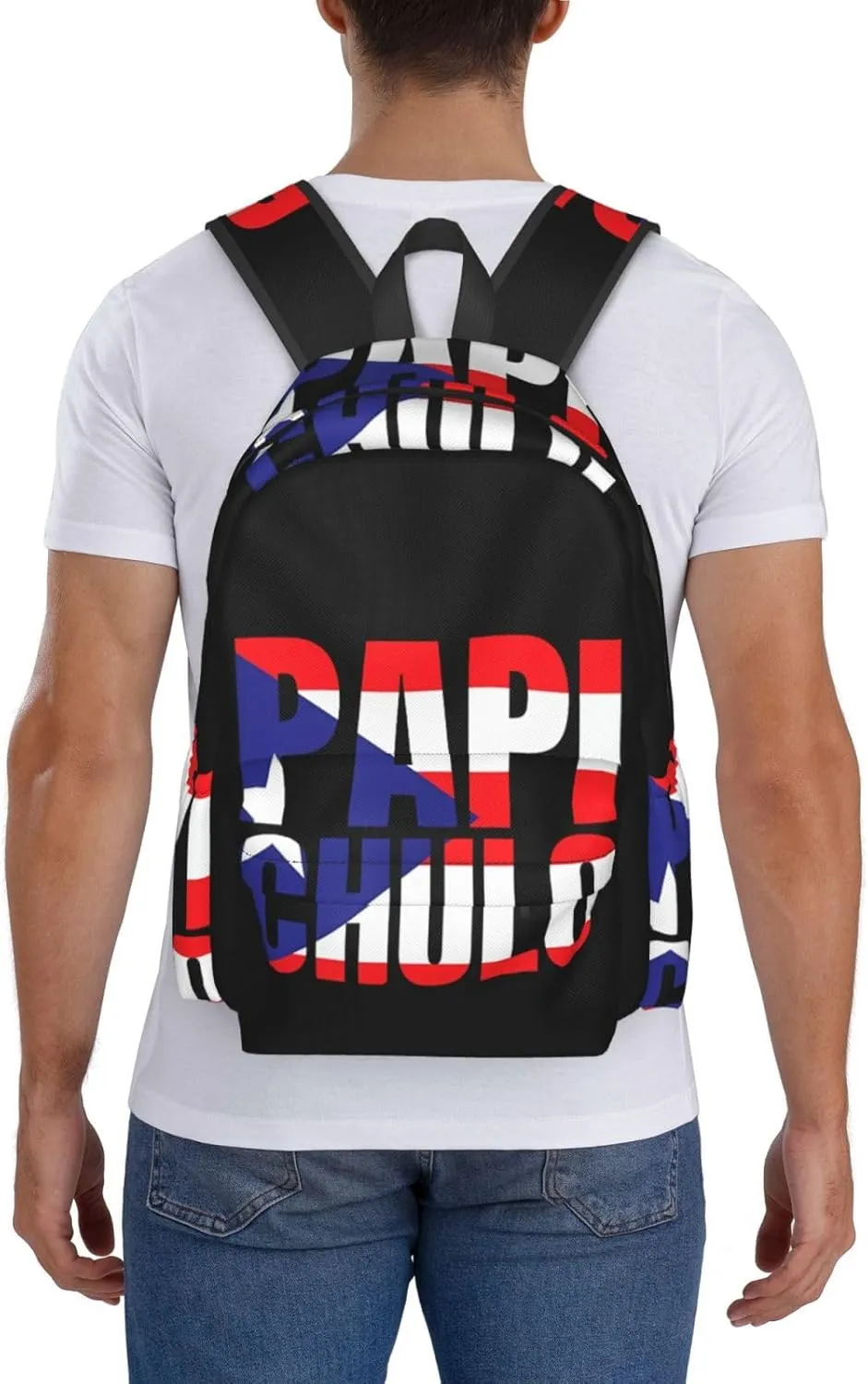 Puerto Rico Flag Backpack Large Capacity Backpack Lightweight Double Shoulder Bag For Women Men Travel