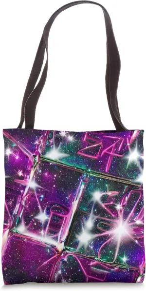Purple Y2K Intergalactic Nostalgia | All Over Pattern Tote Bag