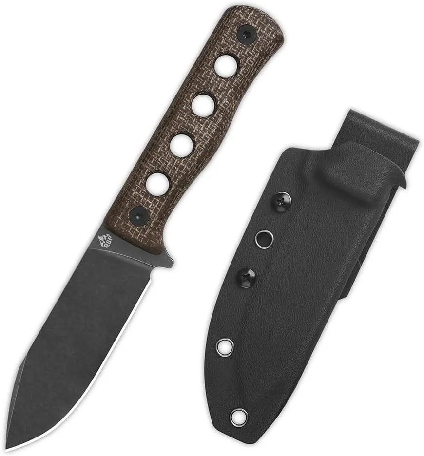QSP CANARY FIXED BLADE HUNTING KNIFE with KYDEX SHEATH, SHARP BLADE with MICARTA HANDLES