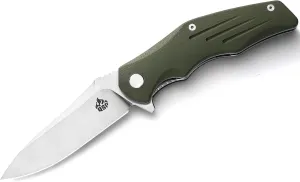 QSP Flipper Folding Pocket Knife with Ball Bearing, D2 Blade, 4.75" G10 Handle, Appliated for EDC, Pangolin