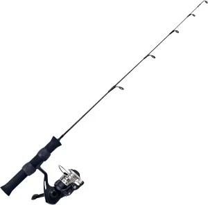 Quantum Ice Spinning Reel and Ice Fishing Rod Combo, Solid Carbon Rod, Lightweight Graphite Ice Fishing Reel with Aluminum Spool