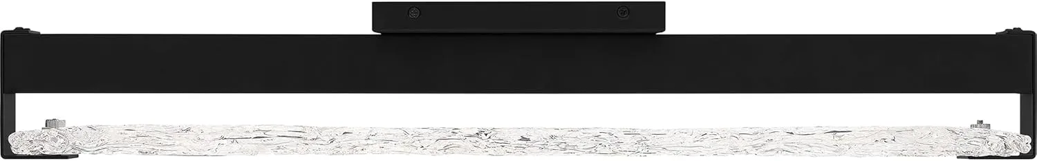 Quoizel Winter Vanity Lights, 24 Inch Matte Black Modern Bathroom Lighting Fixtures Over Mirror with Clear Textured Glass, 37W LED Wall Mount Light for Bathrooms or Hallway
