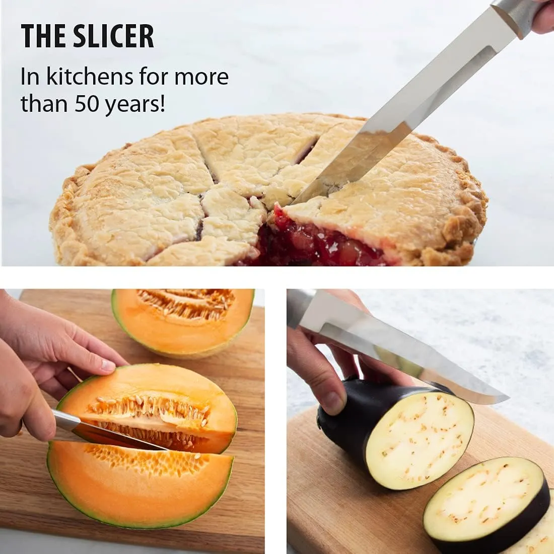 Rada Cutlery Slicer Knife, Made in USA, Silver Handle