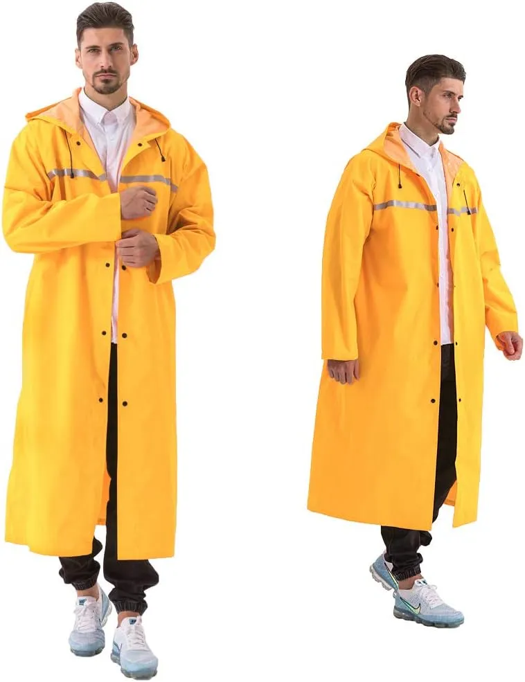 Rain Coats for Adults Rain Ponchos with Hoods Man Lightweight Raincoats Long Waterproof Jacket Windbreaker for Men Women