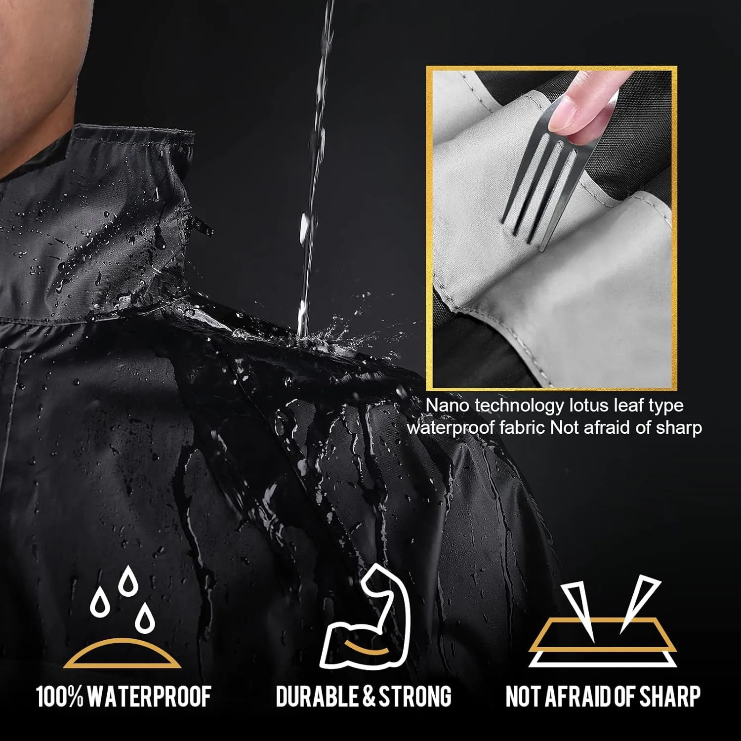 Rain Gear for Men Women Waterproof Lightweight Rain Suits Hideaway Hood Rain Jacket and Rain Pants for Outdoor