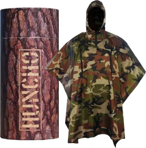 Rain Poncho for Men, Camouflage with Carry Pack - Waterproof Camo Ponchos with Hood with Ventilation - Premium Hunting Gear