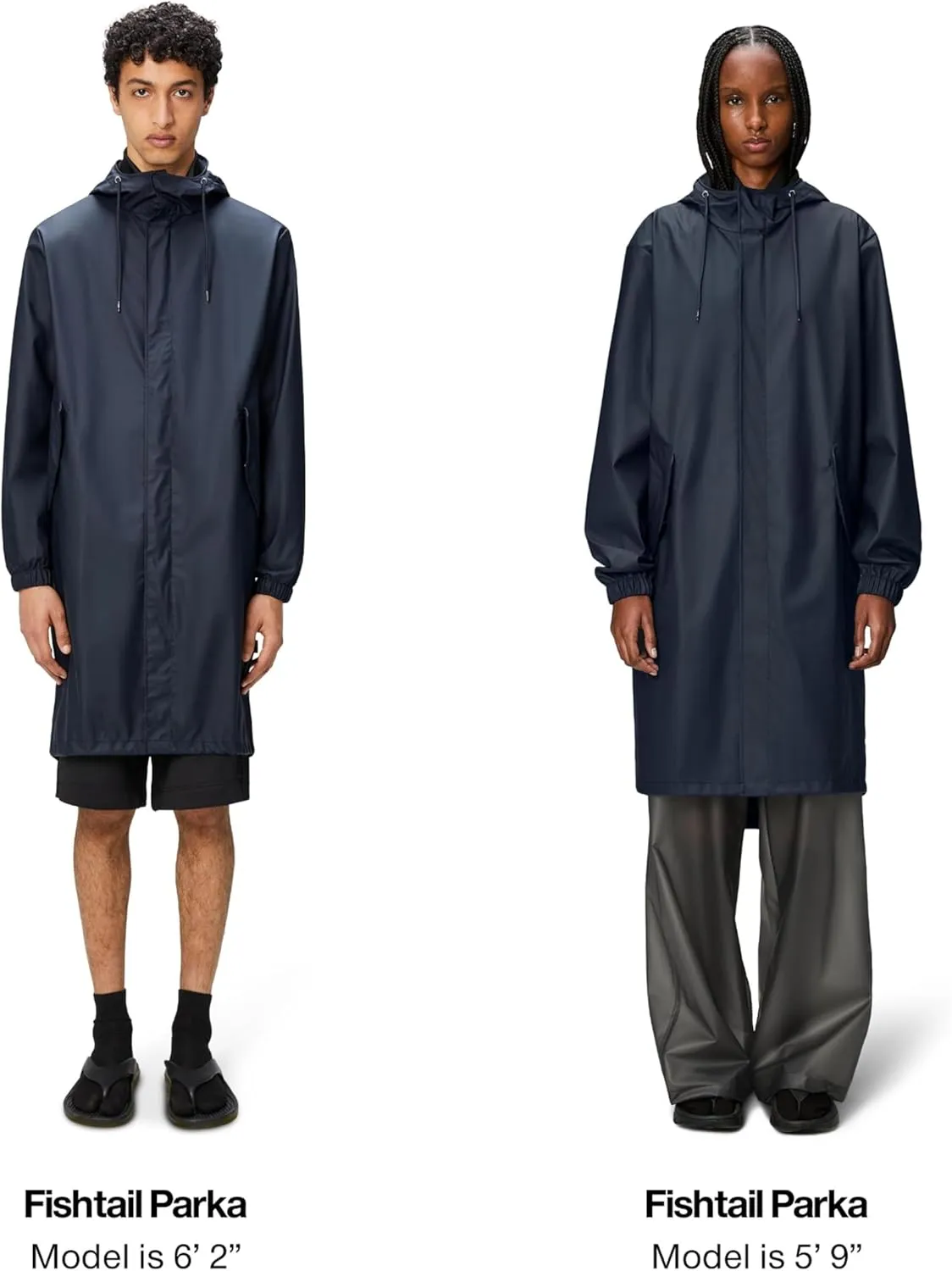 RAINS Fishtail Parka Coat for Men and Women - Waterproof jacket with Elasticated cuffs