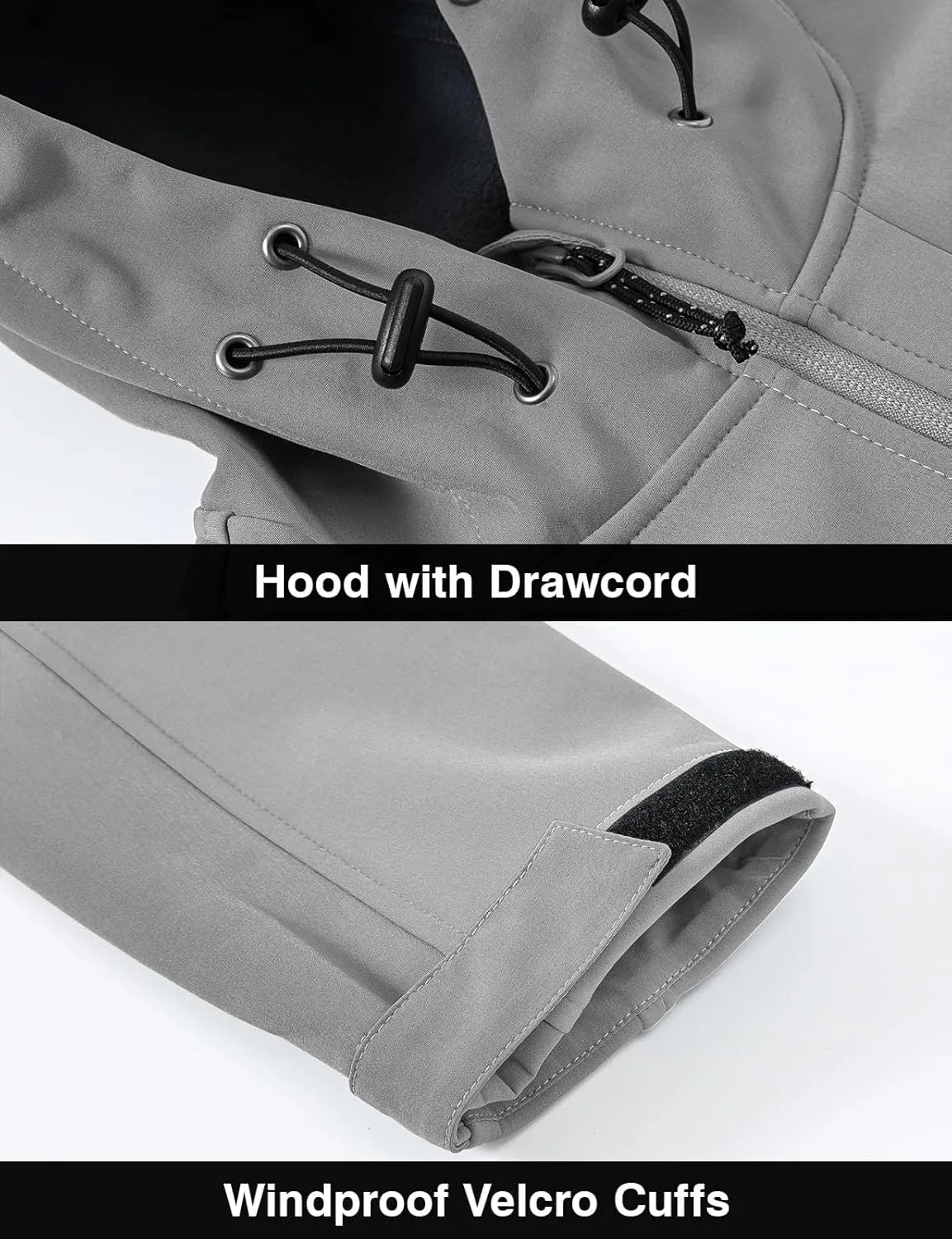 Rdruko Men's Soft Shell Jacket Fleece Lined Waterproof Lightweight Hiking Hooded Winter Jacket