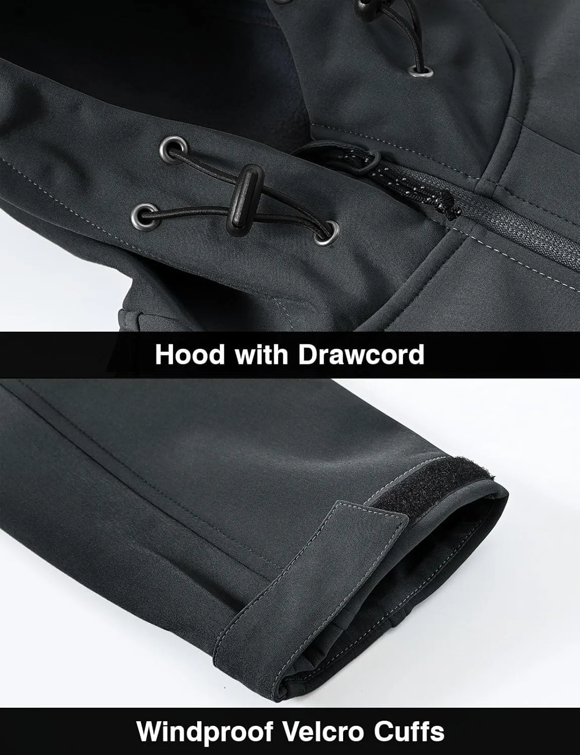 Rdruko Men's Soft Shell Jacket Fleece Lined Waterproof Lightweight Hiking Hooded Winter Jacket