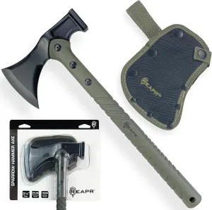 Reapr Sparrow Tactical Hammer Axe – 15.25" Survival Axe with 2-in-1 Stainless Steel Head for Chopping & Hammering, Nylon-Reinforced Handle, Ballistic Nylon Sheath – Hunting, Camping, Outdoor Use