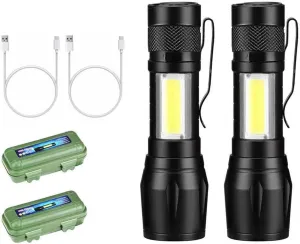 Rechargeable LED Flashlights, Bright Small Flashlight, Zoomable, Waterproof, Adjustable Brightness Flash Light for Outdoor Hiking, Emergencies, Rescue,Camping Accessories