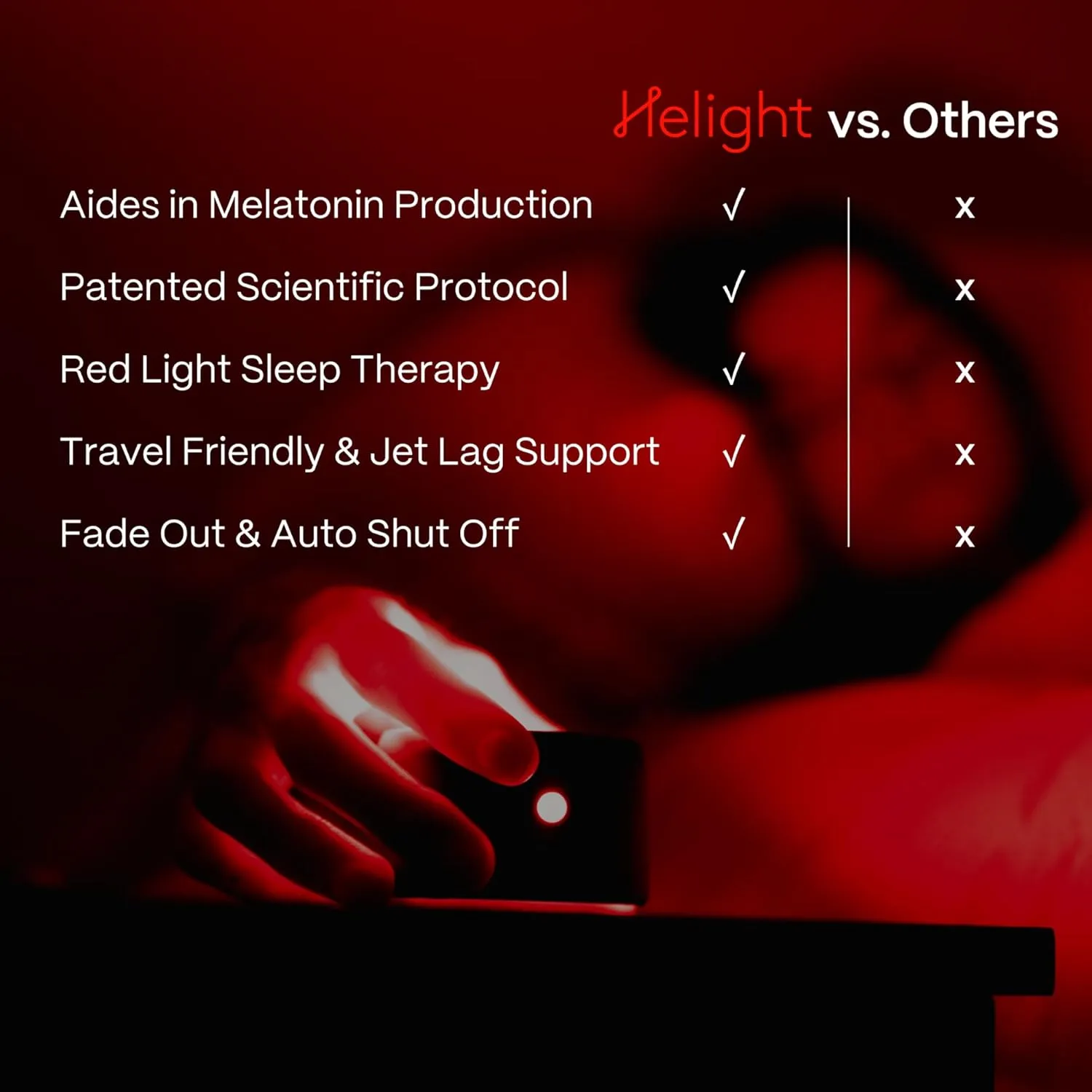 Red Light Therapy Sleep Device – 630nm Pure Red Light Lamp Sleep Aid to Support Deep Relaxation – Rest Lamp Backed by Science for Adults & Kids Bedrooms