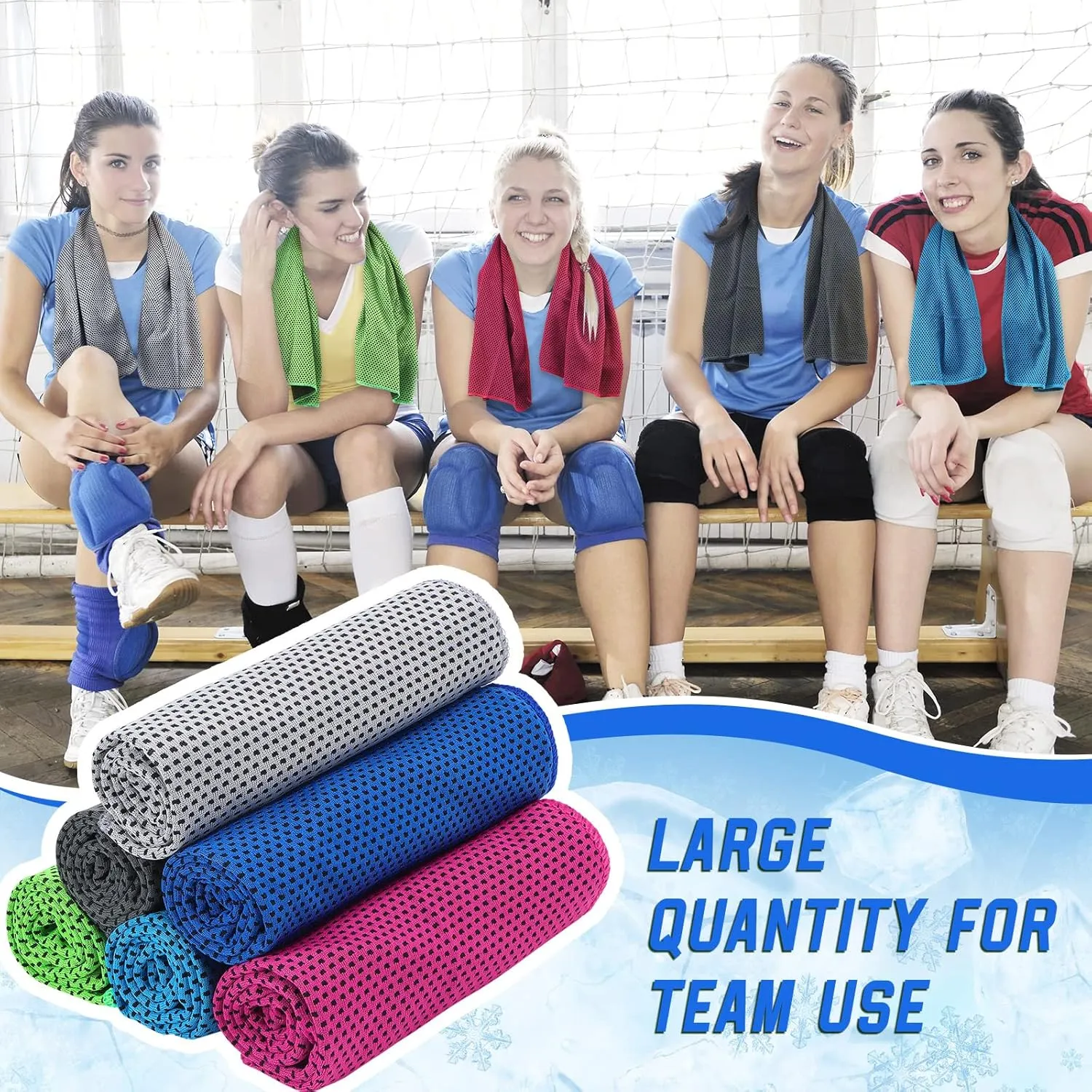 Redbaker 120 Pcs Cooling Towel Bulk for Neck and Face, Cool Cold Quick Dry Chilly Towel, Microfiber Ice Towel for Hot Weather Yoga Sports Golf Running Fitness Workout