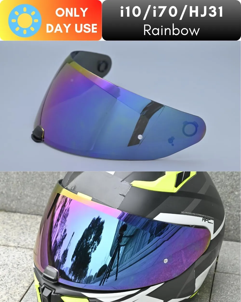 Replacement Motorcycle Helmet Shield for I10 I70 HJ-31 Helmet Visor Shield Anti-Scratch Wearproof Windproof Universal Helmet Accessories