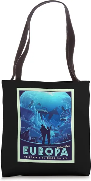Retro Space Tourism Europa All Ocean Views Under the Ice Tote Bag