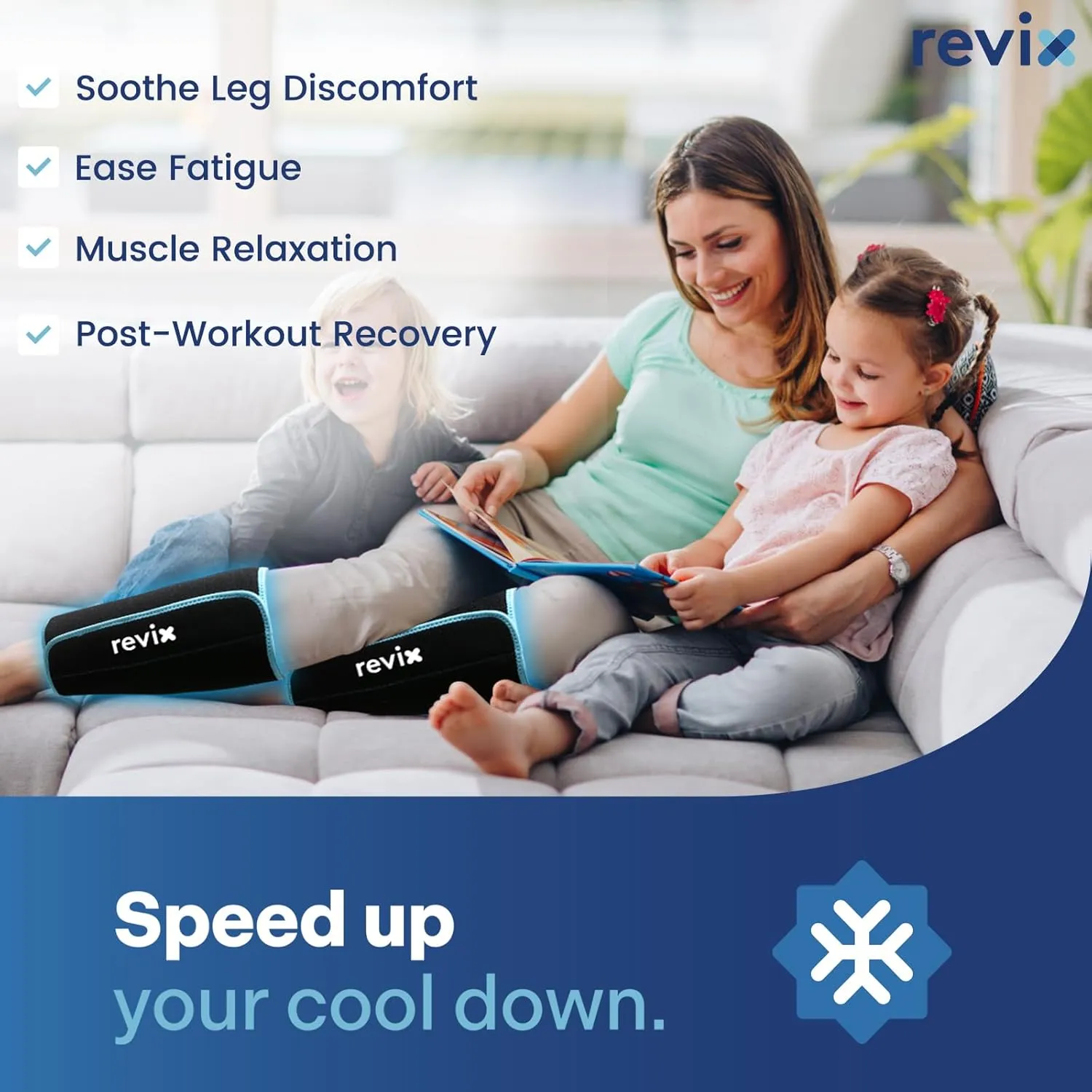 REVIX Calf and Shin Ice Packs, Reusable Leg Cold Packs for Shin Discomfort Relief, Cold Compression Brace for Leg, Elbow, Knee Post-Workout Recovery and Support, Set of 2