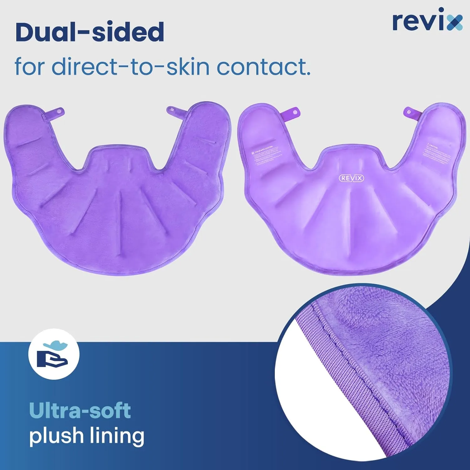 REVIX Shoulder Ice Pack Reusable Large Neck Shoulder Ice Pack Wrap for Upper Back Tiredness, Soothing Discomfort and Fatigue, Purple