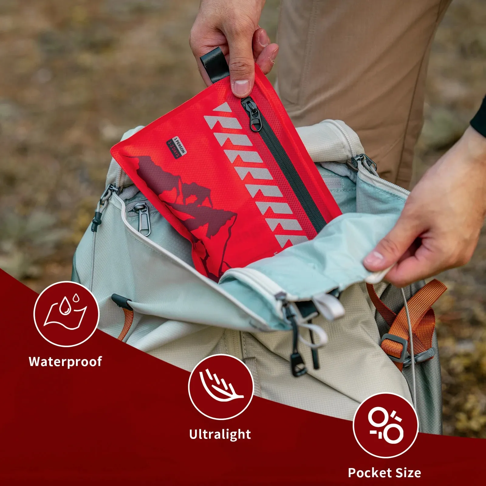 RHINO RESCUE Small First Aid Kit – Ultralight Waterproof Medical Kit for Travel & Outdoor Use