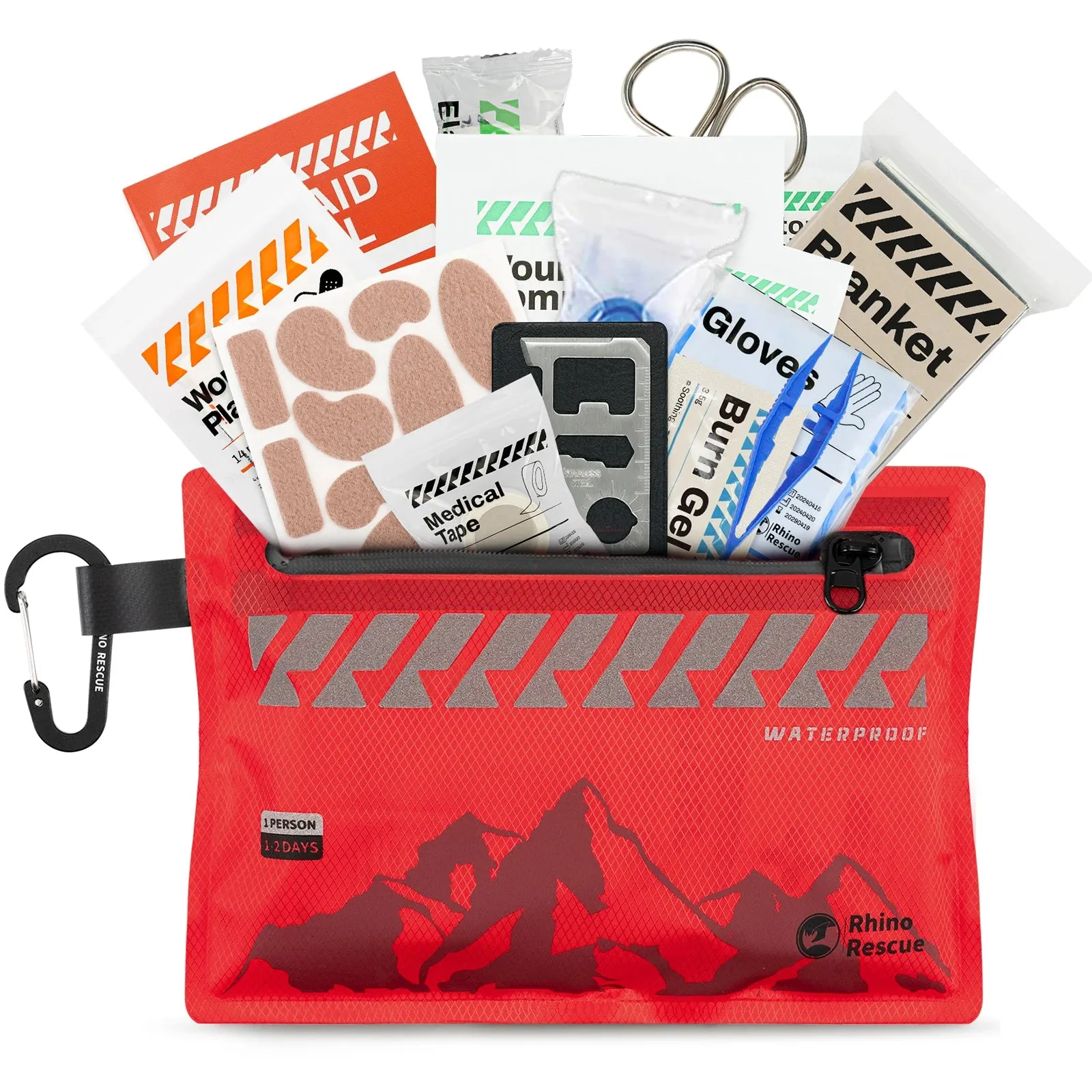 RHINO RESCUE Small First Aid Kit – Ultralight Waterproof Medical Kit for Travel & Outdoor Use