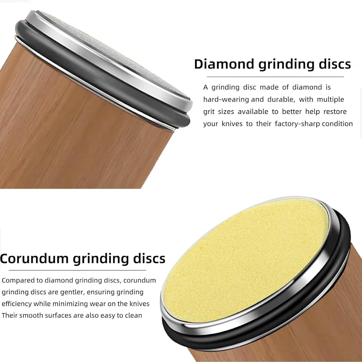 Rolling Knife Sharpener Kit, Rolling Knife Sharpener with 4 Diamond & 2 Corundum Discs,15 & 20 Degree Magnetic Angle for Kitchen Knives,Work Sharp Kitchen Knife Sharpener (SET-B)